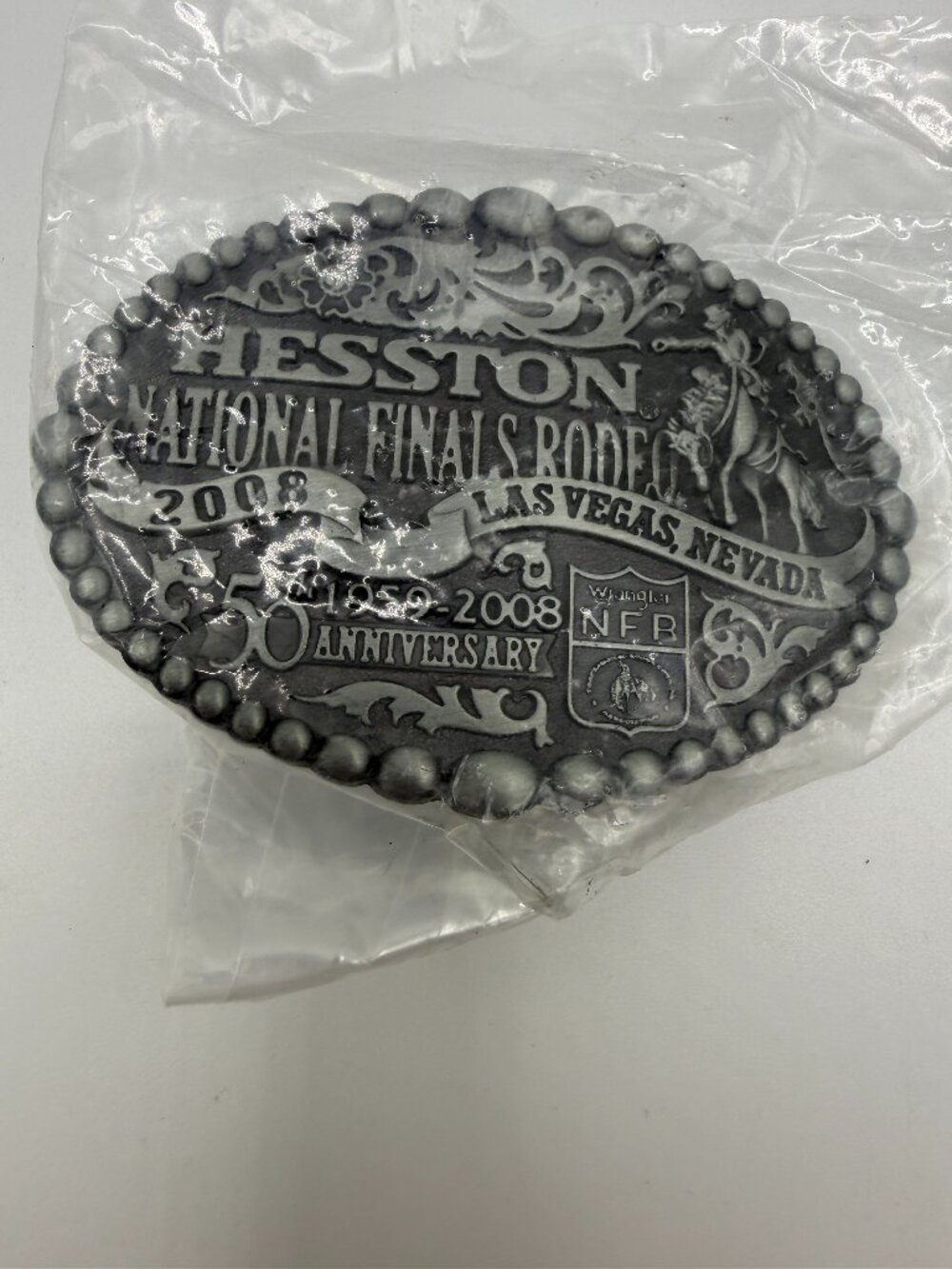 Vintage 2008 Hesston National Finals Rodeo Belt Buckle